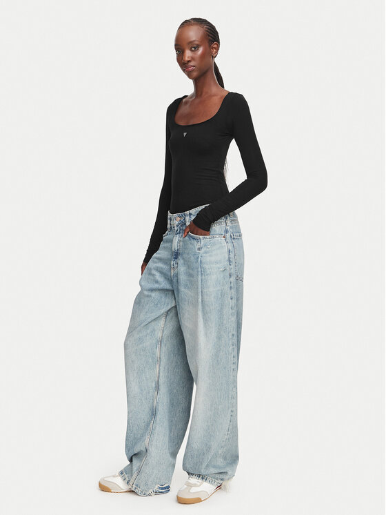 Guess Guess Glaustinukė W6YP21 K4356 Juoda Slim Fit