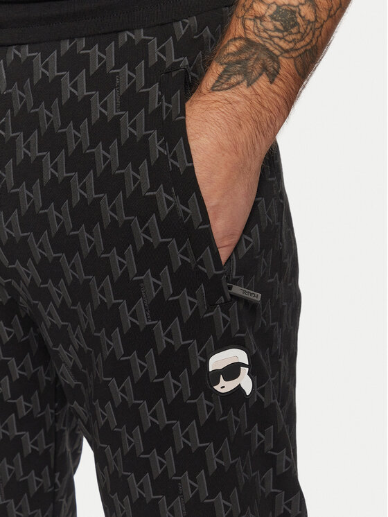 KARL LAGERFELD KARL LAGERFELD Spodnie dresowe 705096 551951 Czarny Regular Fit