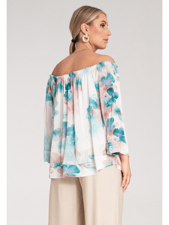 FIGL FIGL Blusa M1142 Turchese Loose Fit