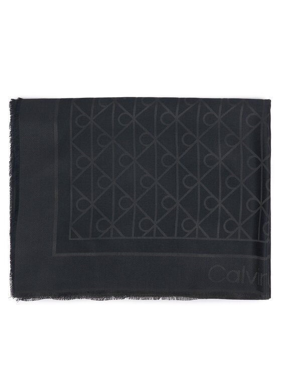 Calvin Klein Calvin Klein Šál Emblem Aop Glossy Tonal Scarf LV04F8096G Čierna