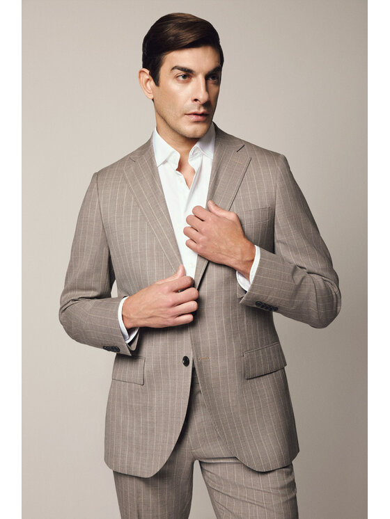 Lancerto Lancerto Garnitur Livade GA073125000014 Beżowy Slim Fit