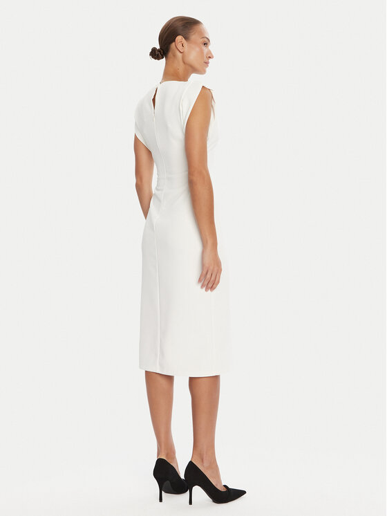 Rinascimento Rinascimento Koktel haljina CFC0020043002 Bijela Slim Fit