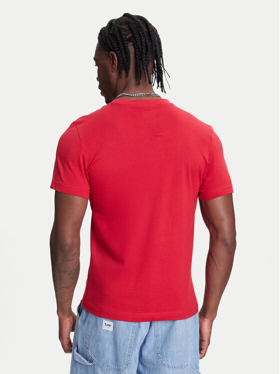 Kappa Kappa T-shirt Logo Korpo Cafers 304J150 Rosso chiaro Slim Fit