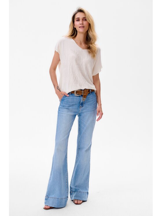blue shadow blue shadow Bluzka Tutti Écru Regular Fit