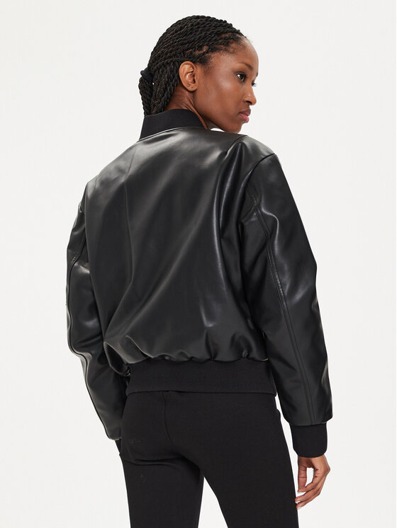 Calvin Klein Jeans Calvin Klein Jeans Bunda z imitace kůže J20J223546 Černá Regular Fit