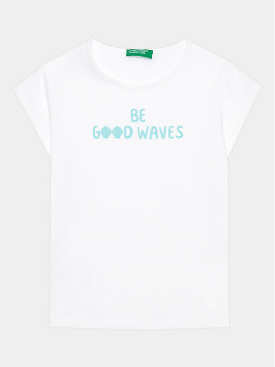 United Colors Of Benetton United Colors Of Benetton T-krekls 3096G1095 Balts Regular Fit