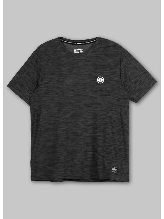 PITBULL PITBULL Koszulka techniczna Koszulka Casual Sport Small Logo S Czarny Regular Fit