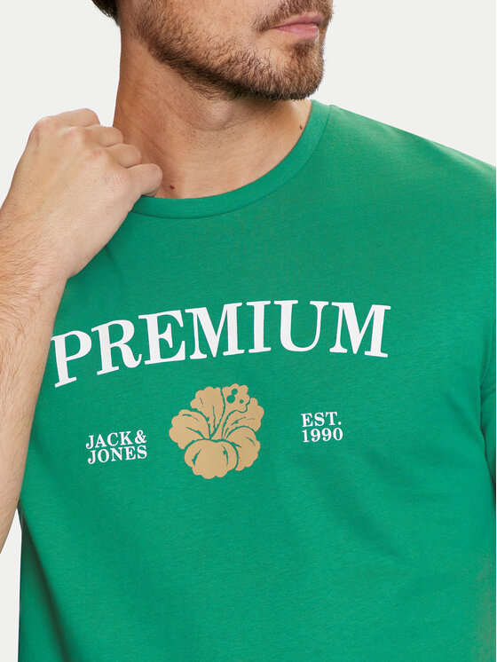 Jack&Jones Jack&Jones T-Shirt Jprblaalfie 12259673 Zielony Regular Fit
