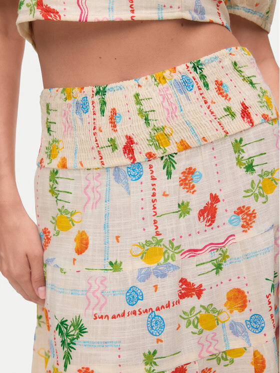 Vero Moda Vero Moda Maksi sijonas Elena 10351018 Šviesiai smėlinė Regular Fit