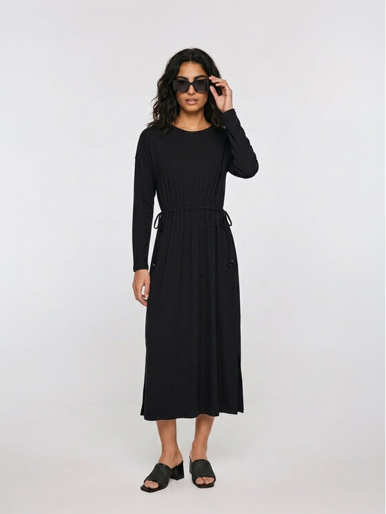 BIG STAR BIG STAR Sukienka dzianinowa DRESSAWA Czarny Comfort Fit