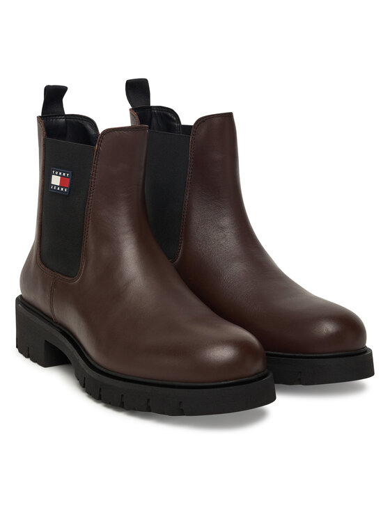 Tommy Jeans Tommy Jeans Chelsea Tjw Chelsea Leather Boot EN0EN02825 Marrone