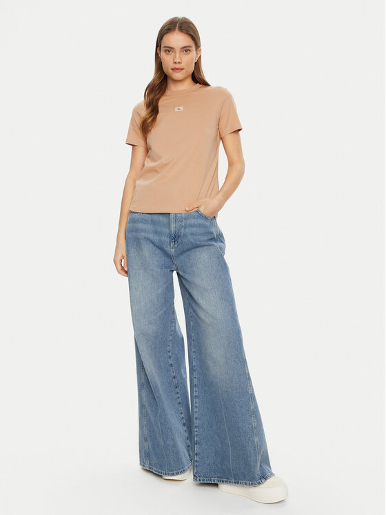 Calvin Klein Jeans Calvin Klein Jeans Póló J20J225084 Bézs Regular Fit