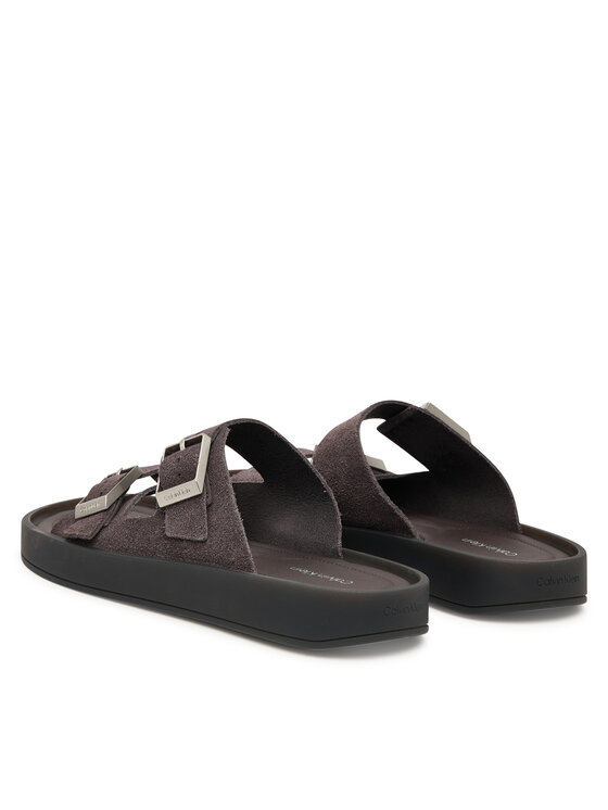 Calvin Klein Calvin Klein Чехли Ergon Double Bar Sandal Su HM0HM02094 Кафяв