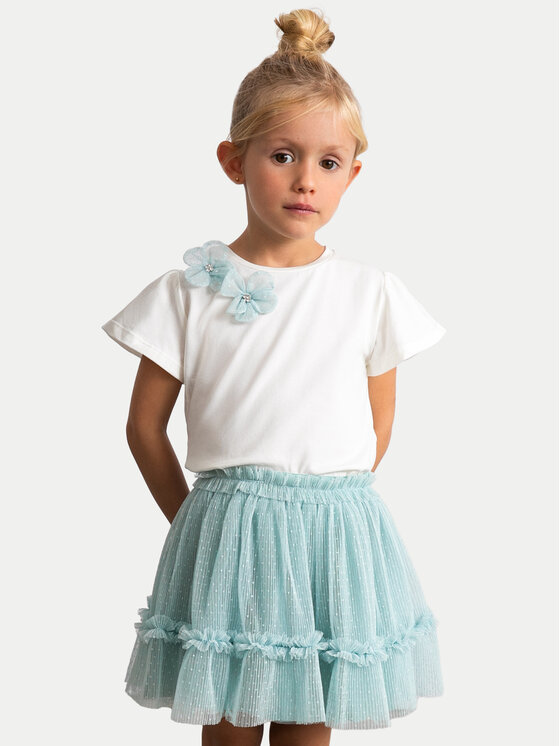 Mayoral Set tricou și fustă 3946 Alb Regular Fit