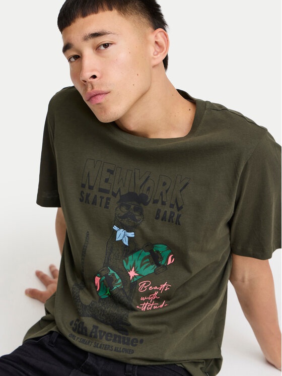 Blend Blend T-krekls 20717748 Zaļš Regular Fit