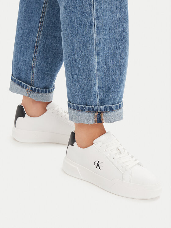 Calvin Klein Calvin Klein Сникърси Chunky Cupsole Laceup Lth Ml YW0YW01947 Бял