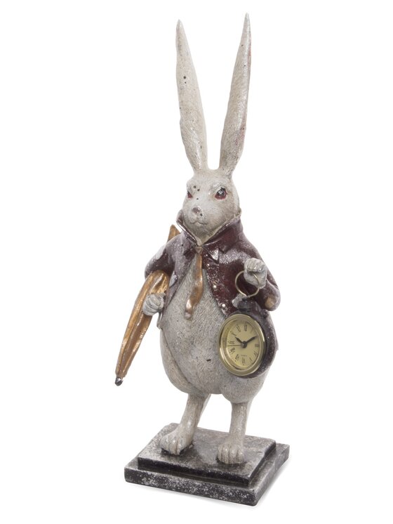 MIAhome MIAhome Figurka królik 37,5x15x11 cm ARNABA z zegarkiem Kolorowy
