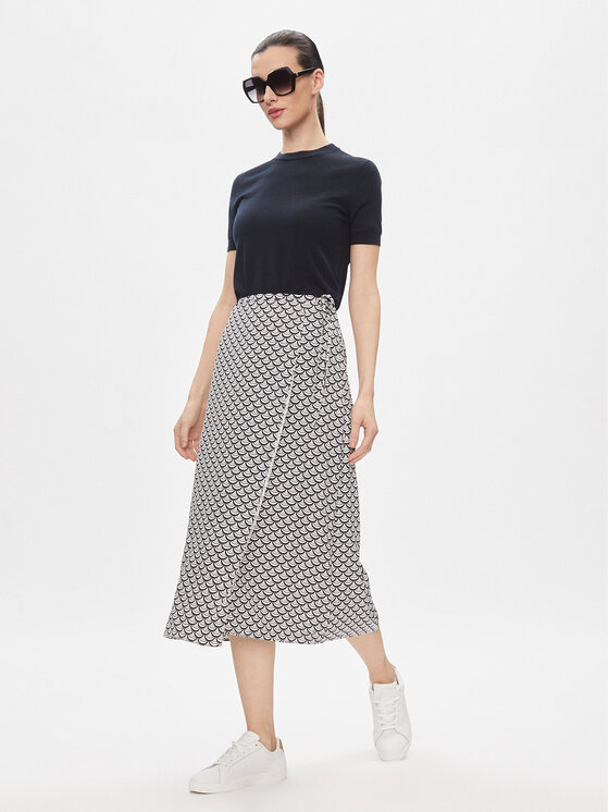 Tommy Hilfiger Trapezförmiger Rock Seal Aop Wrap Midi Skirt  