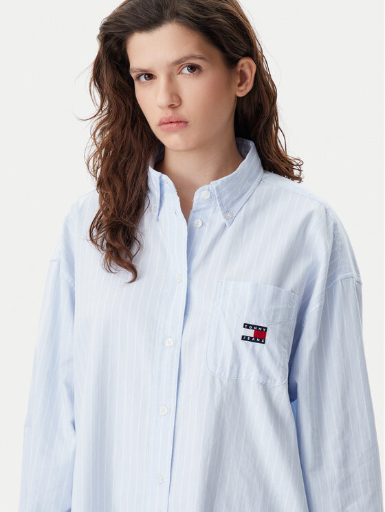 Tommy Jeans Tommy Jeans Košulja Badge DW0DW20289 Svijetloplava Oversize