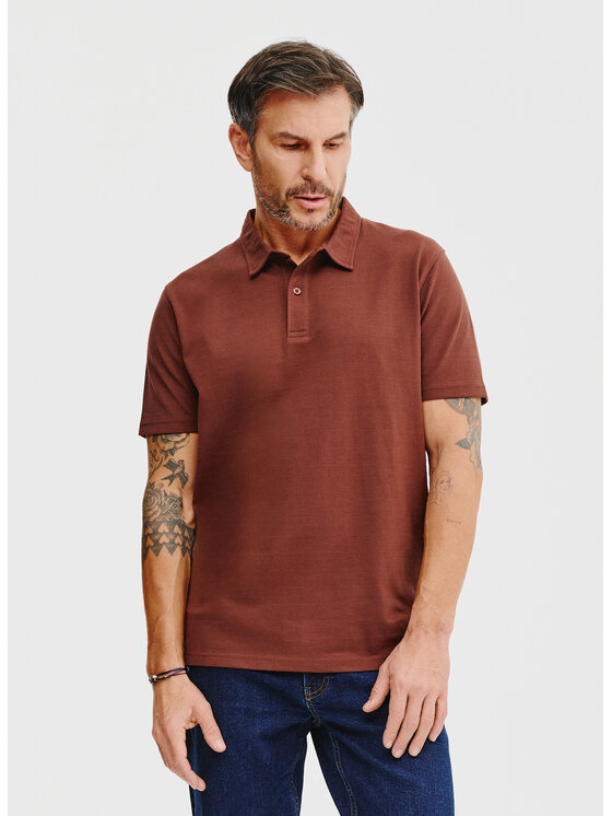 Pako Lorente Pako Lorente Polo P25SF-TX-002 Brązowy Classic Fit