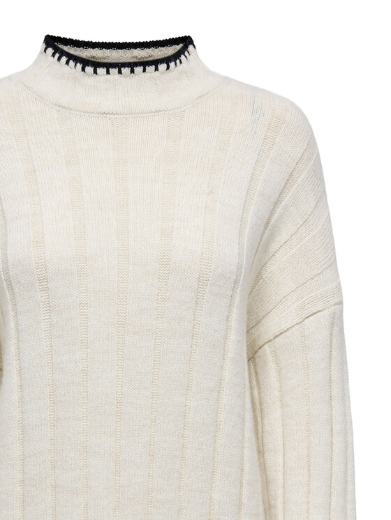 ONLY ONLY Trikotāžas kleita Chick Stitch 15366020 Bēšs Loose Fit