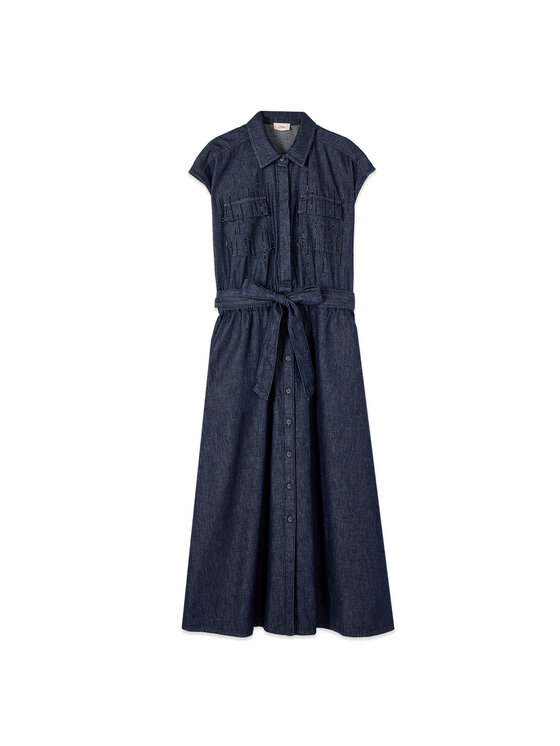 Oltre Oltre Vestito da giorno 7066J000943N034 Blu A-Line Fit