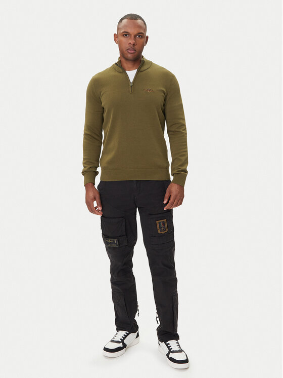 Aeronautica Militare Aeronautica Militare Džemper 252MA1578UL00506 Zelena Regular Fit