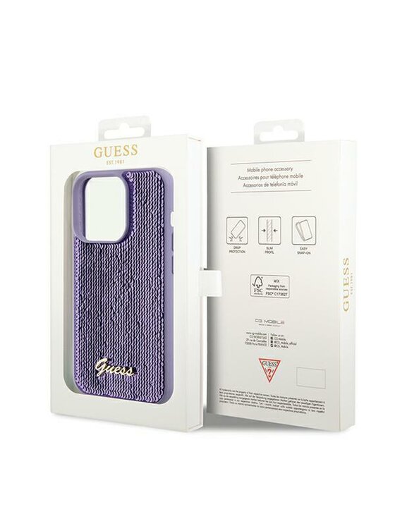 Guess Guess Etui na telefon iPhone 13 Pro Fioletowy