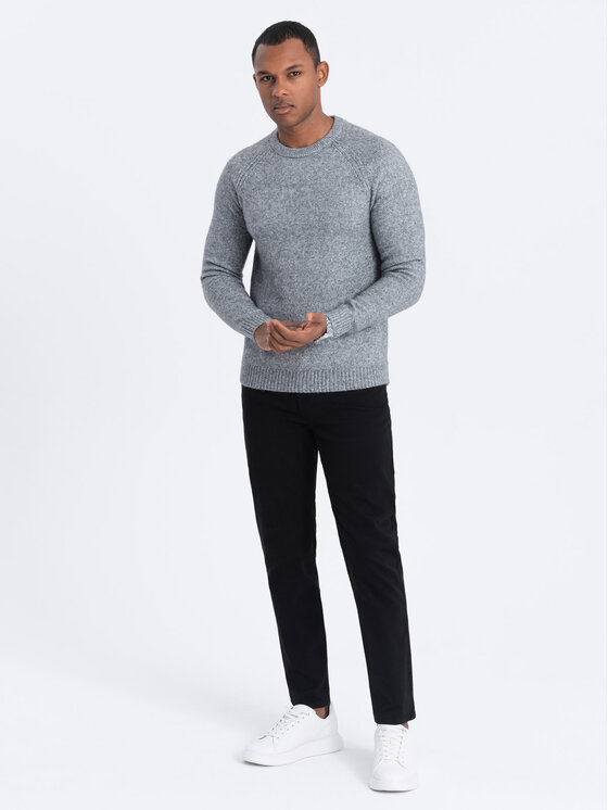Ombre Ombre Spodnie materiałowe OM-PACP-0151 Czarny Fitting Fit