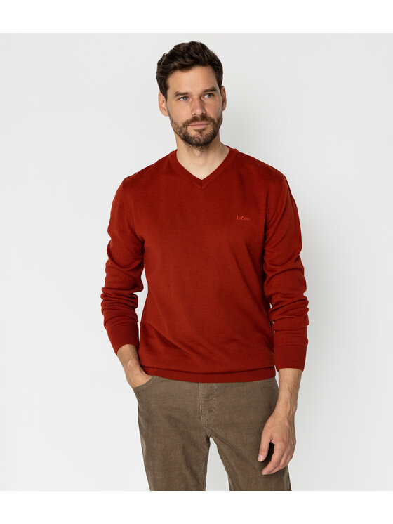 Lee Cooper Lee Cooper Sweter RIVER Czerwony Regular Fit