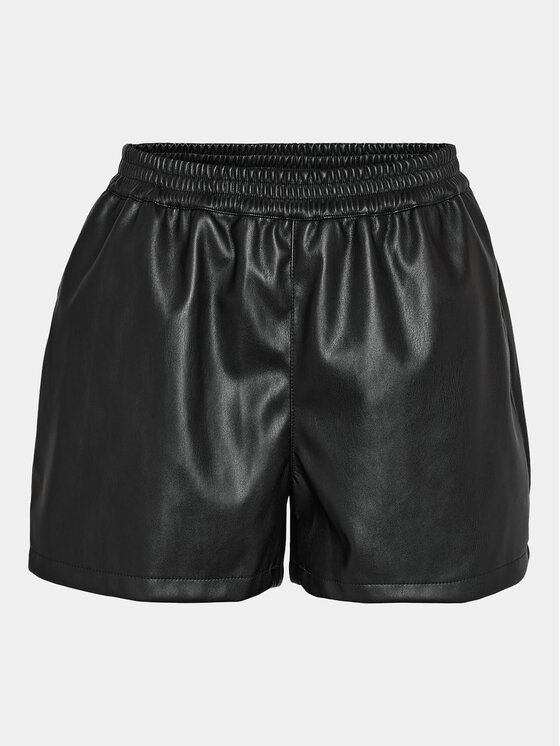 Noisy May Noisy May Pantaloni scurți din imitație de piele Andy 27029281 Negru Regular Fit