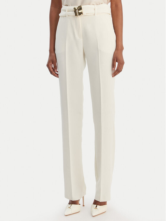 Marella Marella Chino nohavice Elica 2613131063 Écru Slim Fit