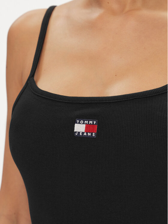 Tommy Jeans Tommy Jeans Top Badge DW0DW17904 Schwarz Slim Fit