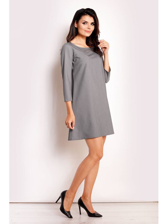 Infinite You Infinite You Sukienka codzienna M111 Szary Basic Fit