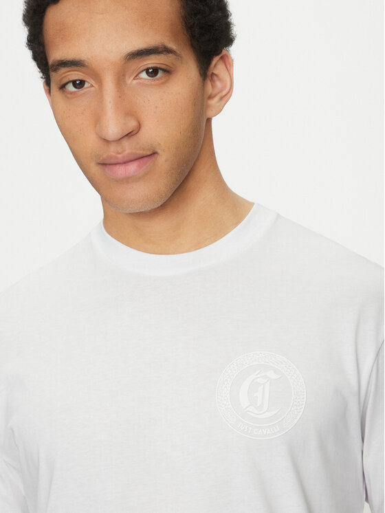 Just Cavalli Just Cavalli T-Shirt 78OAHT01 Bílá Regular Fit