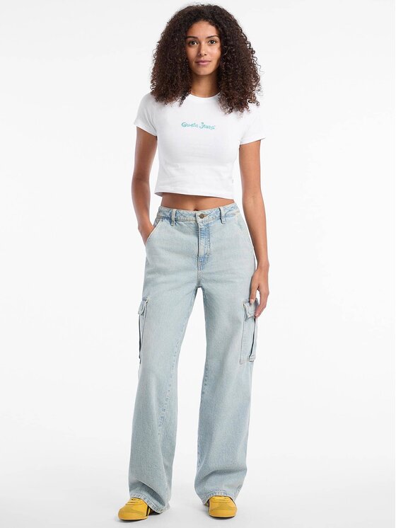 Guess Jeans Guess Jeans T-Shirt 177411 Bílá Classic Fit