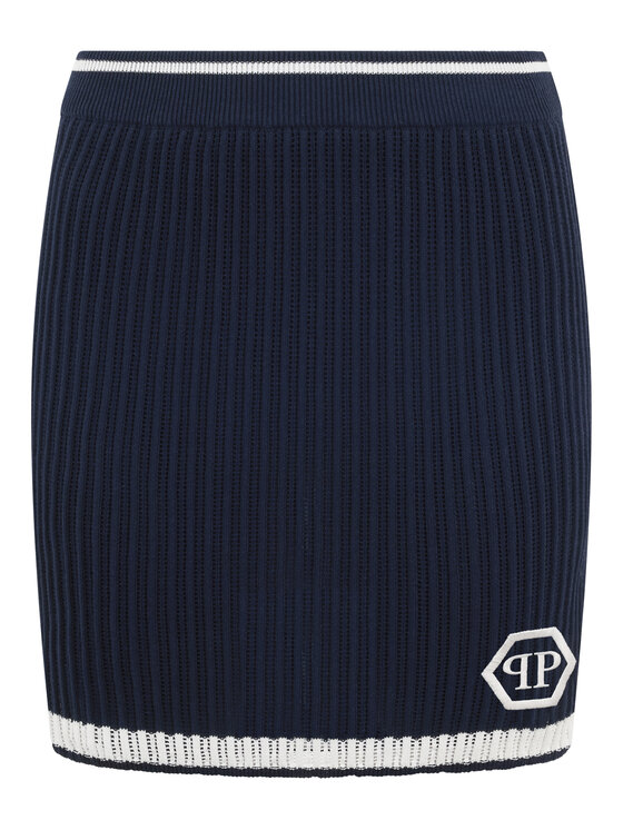 PHILIPP PLEIN PHILIPP PLEIN Spódnica mini 29779 Granatowy Fitted Fit