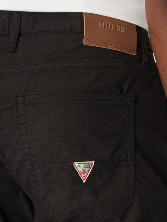 Guess Guess Bavlnené nohavice M5RAS2 WGXW1 Čierna Slim Fit