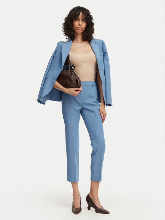 Weekend Max Mara Weekend Max Mara Pantaloni din material Rana 2615131021 Albastru celest Slim Fit