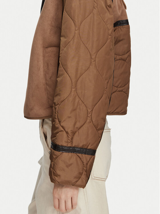 Weekend Max Mara Weekend Max Mara Kożuch sztuczny Gessati 2625486011 Brązowy jasny Regular Fit