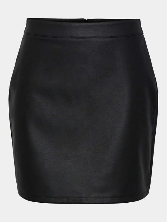 Pieces Pieces Gonna in similpelle 17140265 Nero Regular Fit