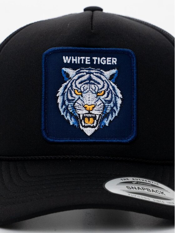 MyStars MyStars Czapka z daszkiem z Białym Tygrysem Tiger Czarny