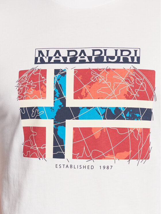 Napapijri Napapijri T-shirt S-Guiro NP0A4H22 Bianco Regular Fit