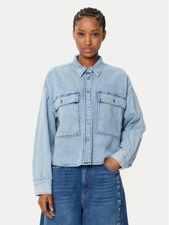 Weekend Max Mara Weekend Max Mara camicia di jeans Zemira 2515111151 Blu Boxy Fit