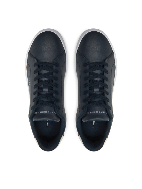 Tommy Hilfiger Tommy Hilfiger Sneakersy Th Court Lth Detail Ess FM0FM05367 Granatowy