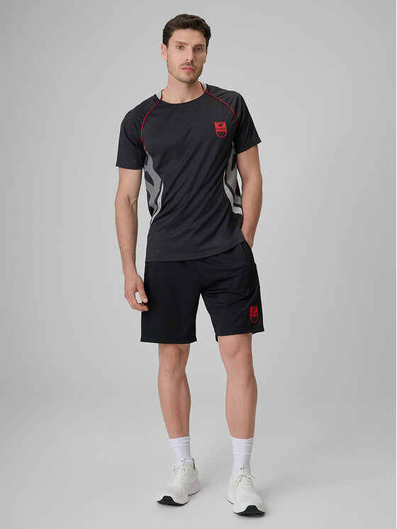 4F 4F Szorty sportowe FOOTBALL Czarny Regular Fit