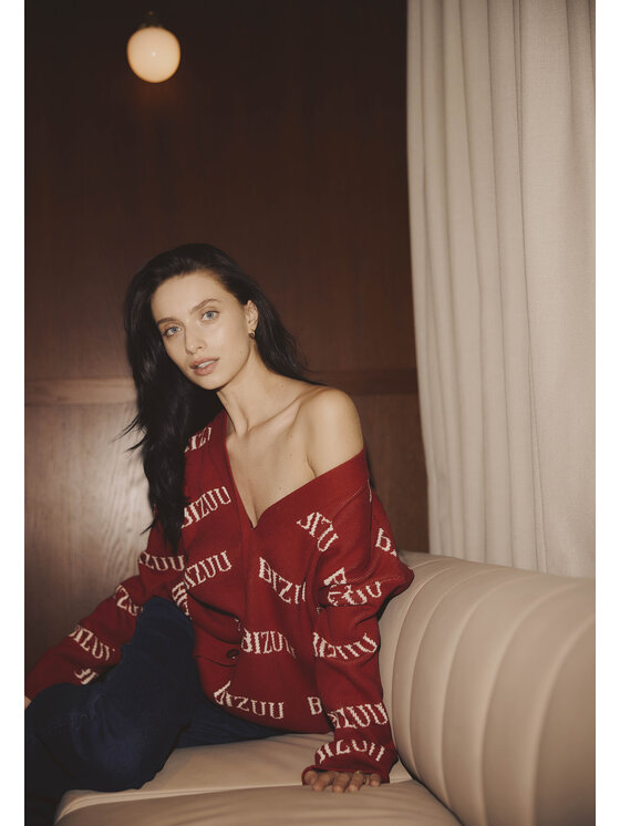 BIZUU BIZUU Kardigan KYLE Červená Standard Fit