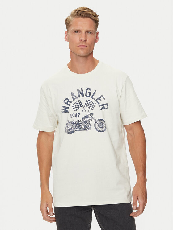 Wrangler Wrangler T-Shirt Americana 112357379 Bílá Regular Fit