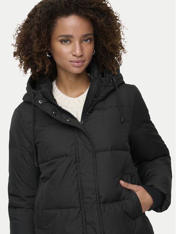 ONLY ONLY Пухено яке Alice 15316455 Черен Regular Fit