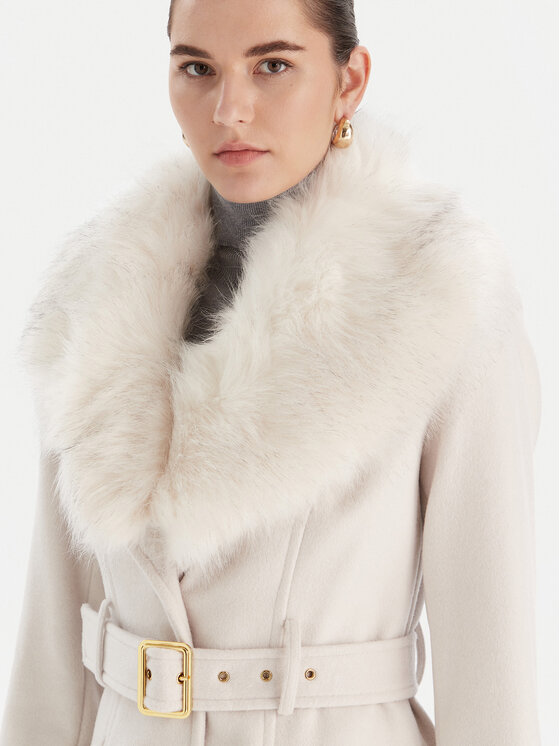 Marciano Guess Marciano Guess Вовняне пальто 5BGL26 1799Z Écru Regular Fit